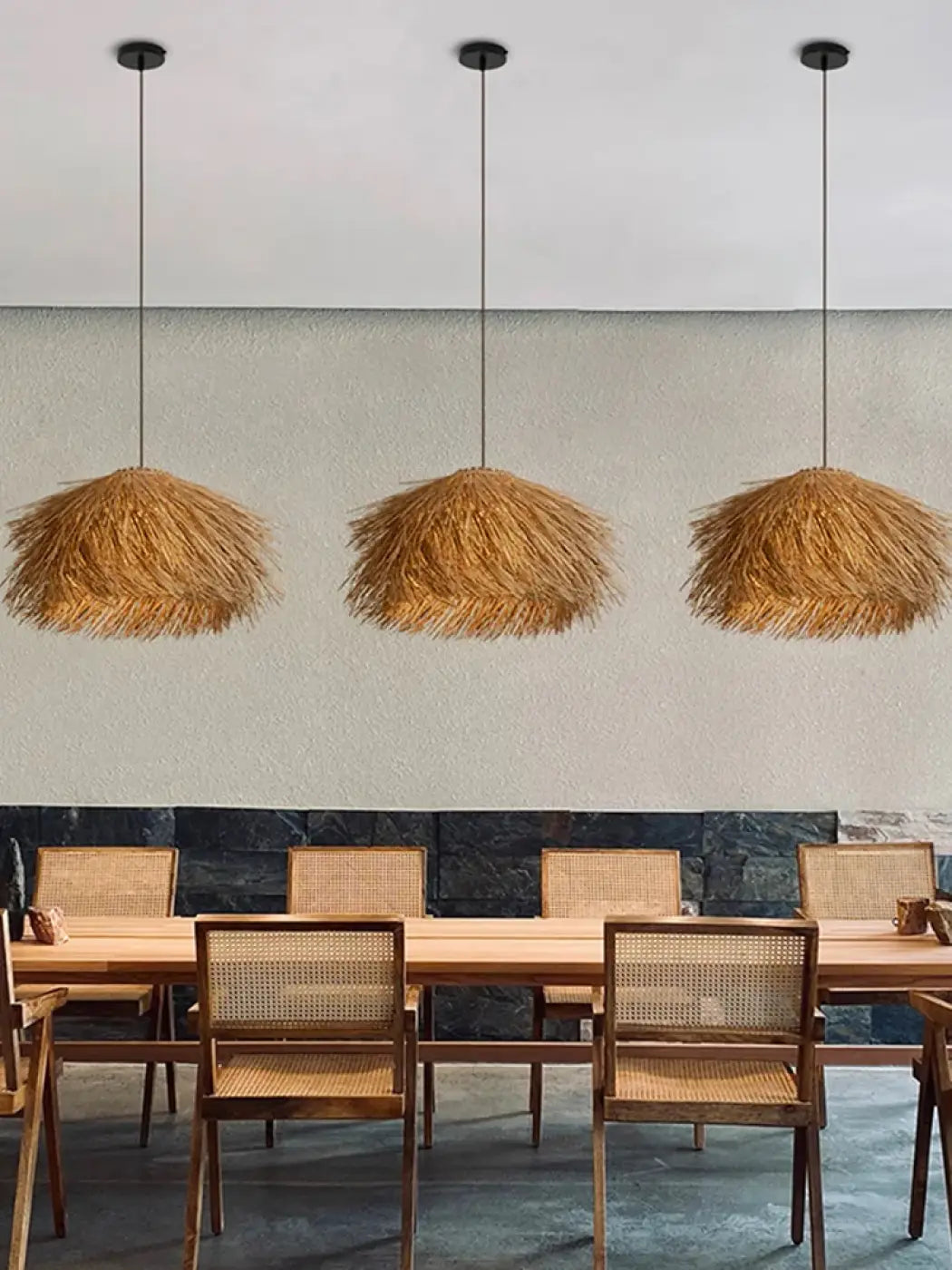 Lampa wisząca designerska naturalna rattan | Primella