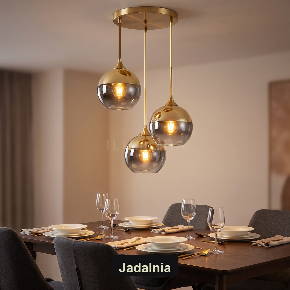 Lampa wisząca do kuchni srebrna | Calesca