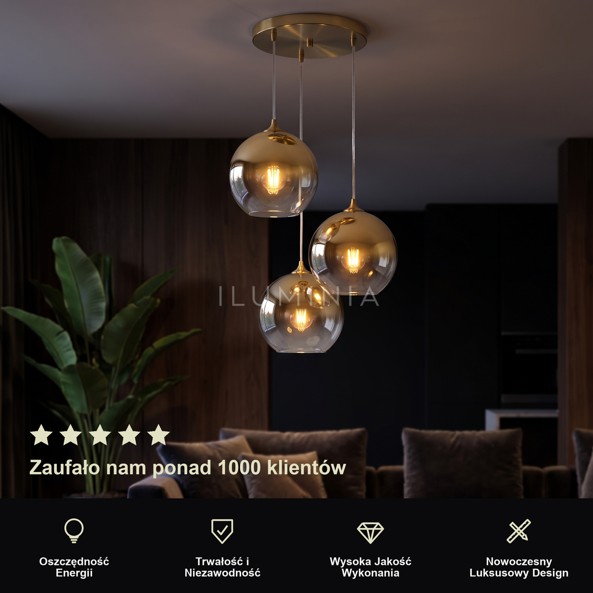 Lampa wisząca do kuchni srebrna | Calesca