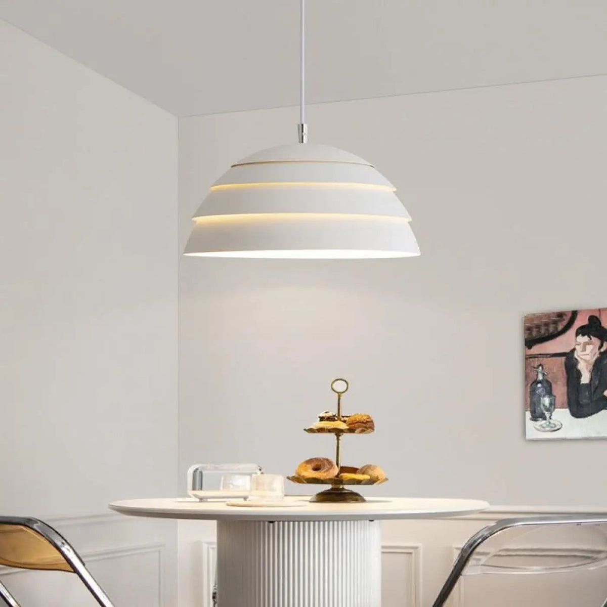 Lampa wisząca do łazienki biała | Brenessa