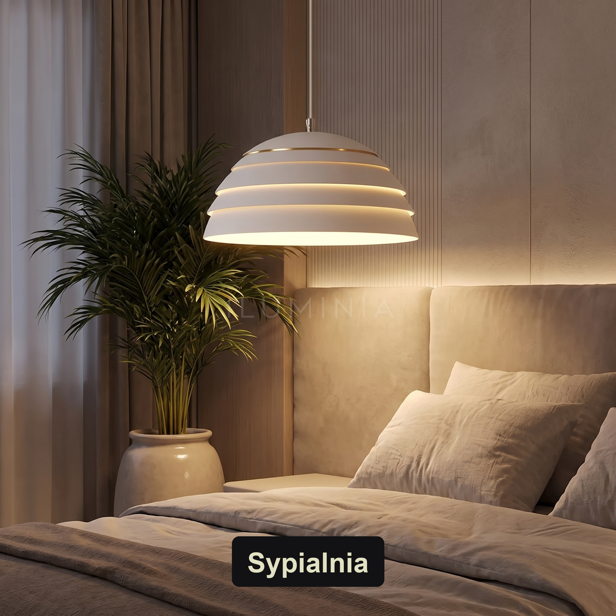 Lampa wisząca biała nowoczesna | Brenessa – sypialnia