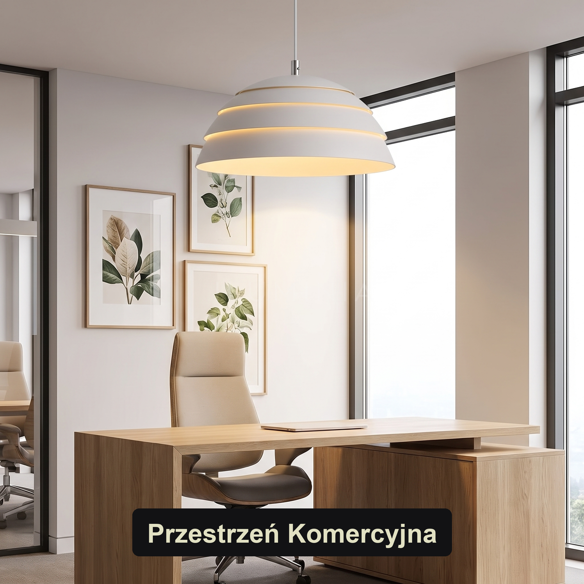 Lampa wisząca biała nowoczesna | Brenessa – przestrzeń komercyjna