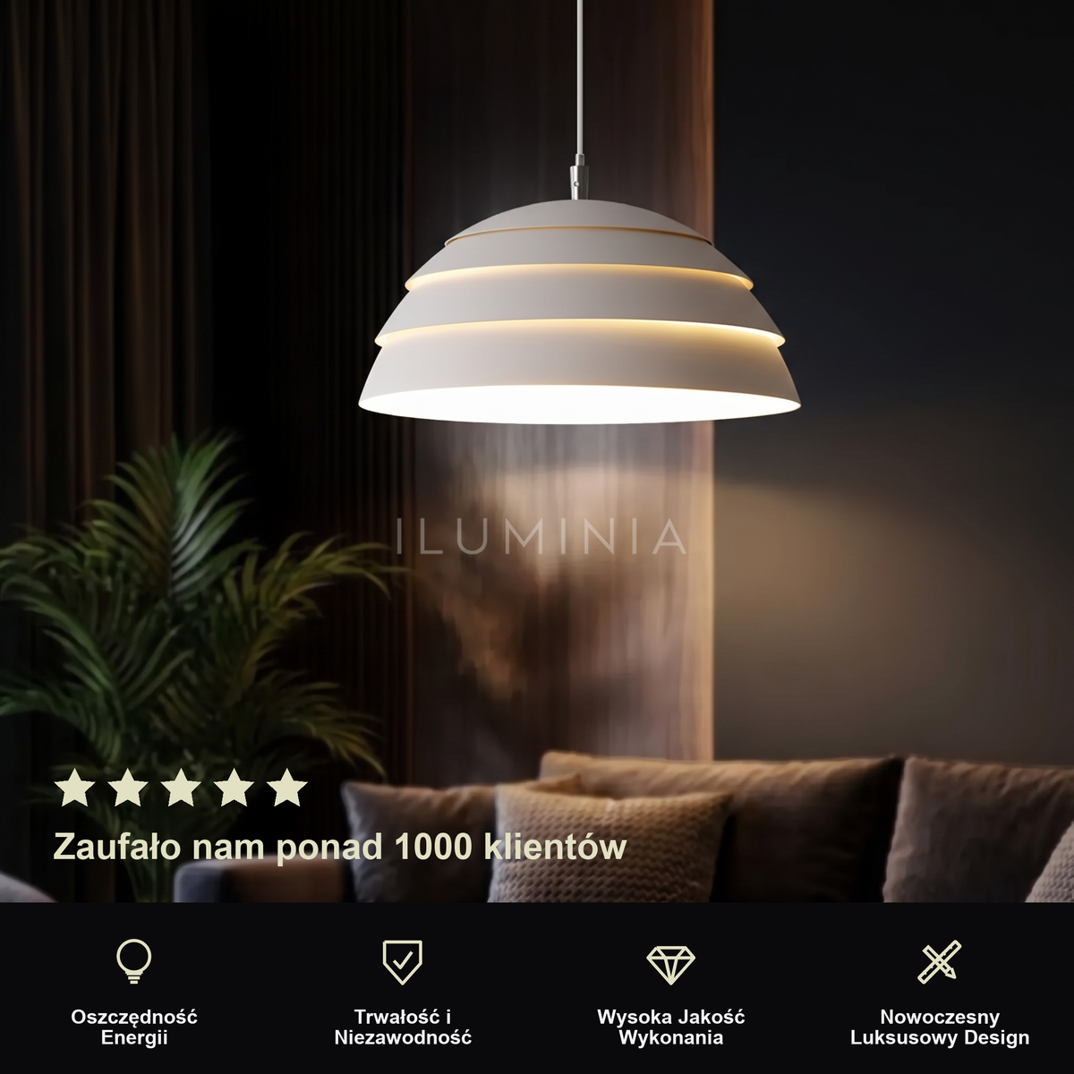 Lampa wisząca biała nowoczesna | Brenessa – prezentacja