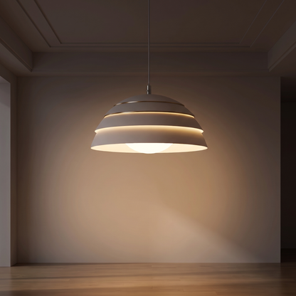 Lampa wisząca biała nowoczesna | Brenessa – zapalone światło