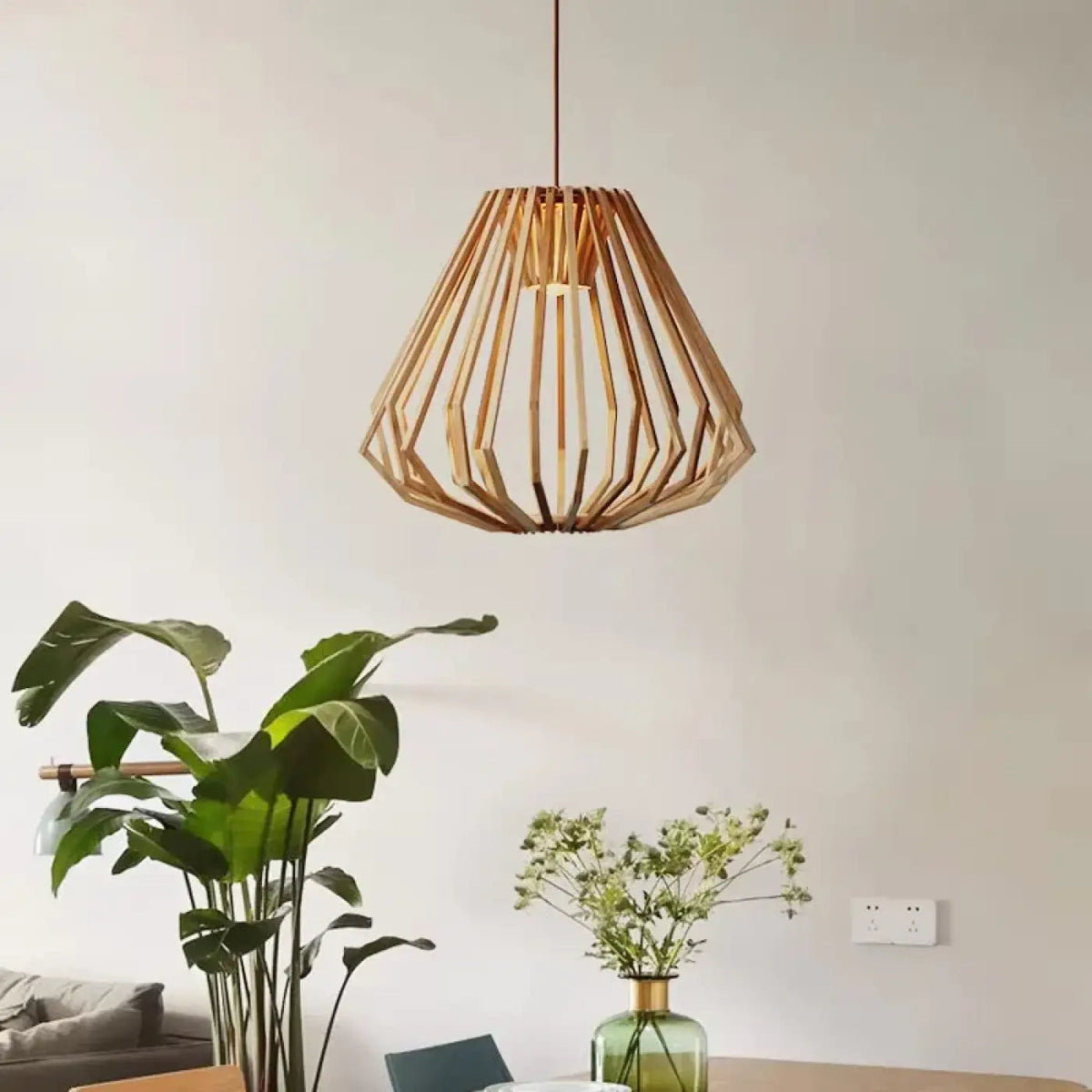 Lampa wisząca drewniana belka | Della