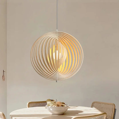 Lampa wisząca drewniana okrągła | Mottora