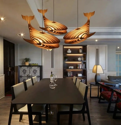 Lampa wisząca drewniana ryba | Veravia