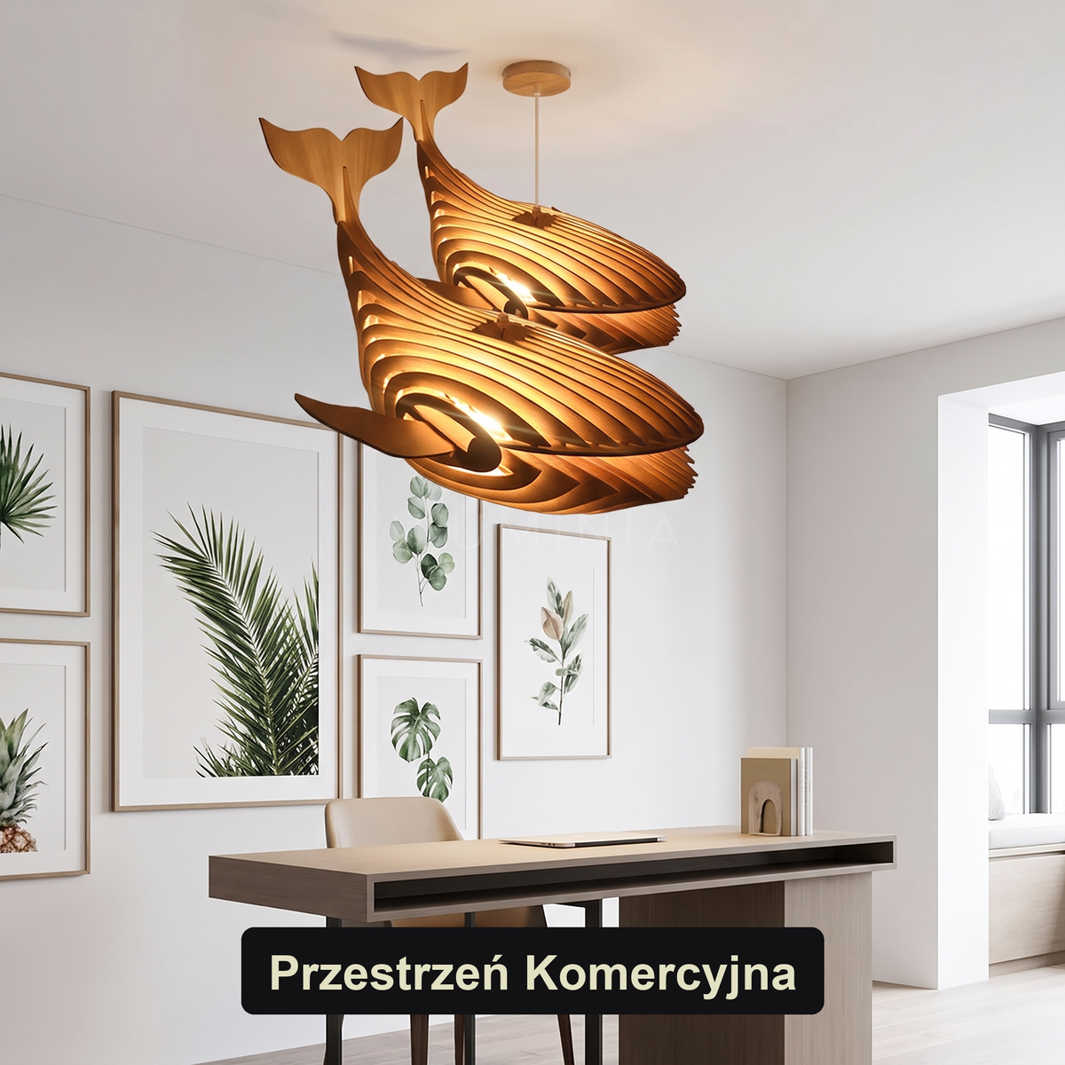Lampa wisząca drewniana ryba | Veravia