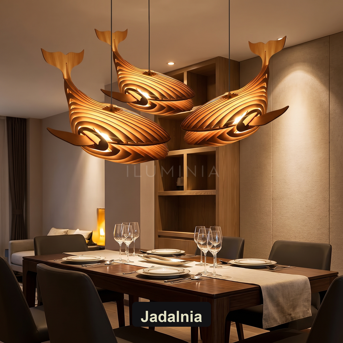 Lampa wisząca drewniana ryba | Veravia