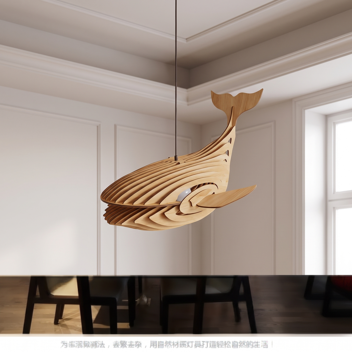Lampa wisząca drewniana ryba | Veravia
