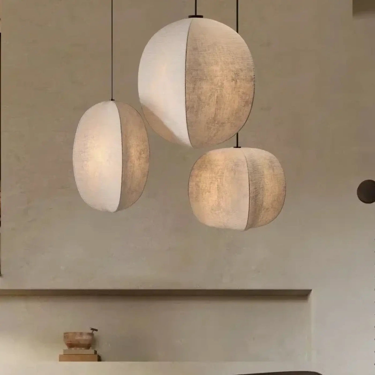 Lampa wisząca elegancka designerska tkanina | Galessa