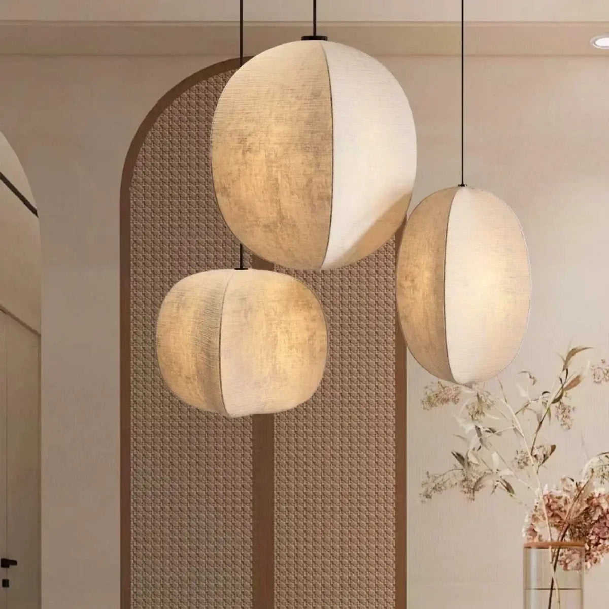 Lampa wisząca elegancka designerska tkanina | Galessa
