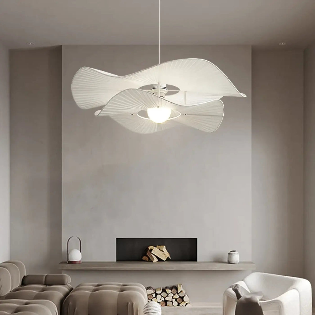 Lampa wisząca elegancka falowana biała | Brenanta