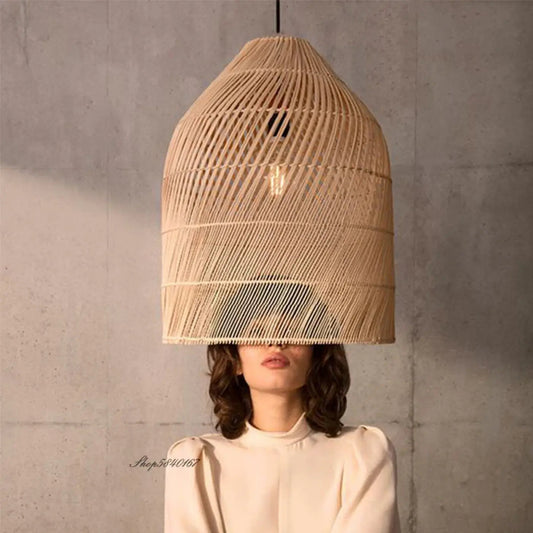 Lampa wisząca elegancka naturalna rattan | Solita