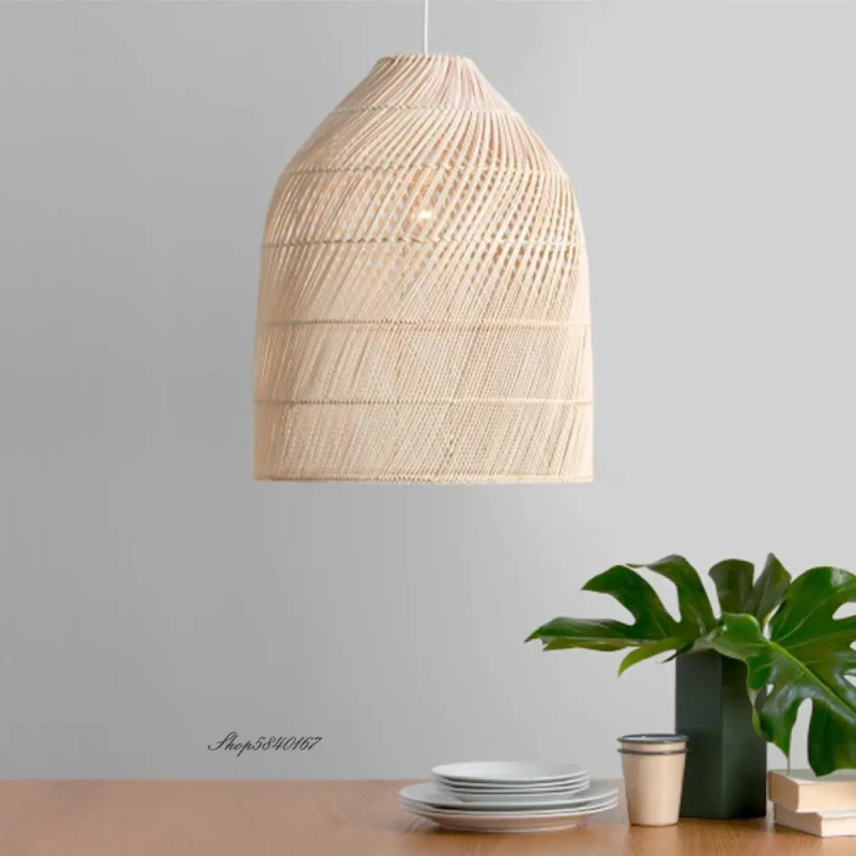 Lampa wisząca elegancka naturalna rattan | Solita