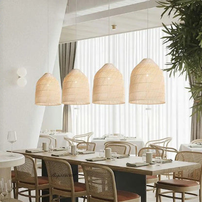 Lampa wisząca elegancka naturalna rattan | Solita