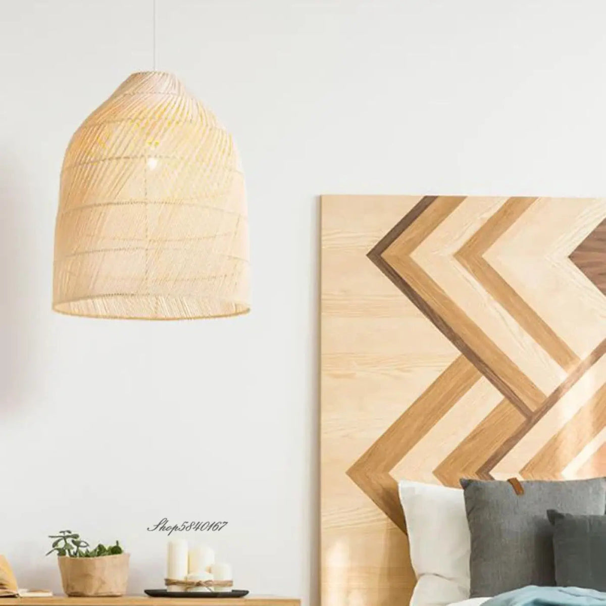 Lampa wisząca elegancka naturalna rattan | Solita