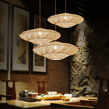Lampa wisząca elegancka rattan spiralna | Bretta