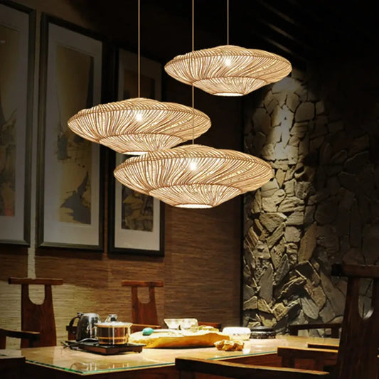 Lampa wisząca elegancka rattan spiralna | Bretta