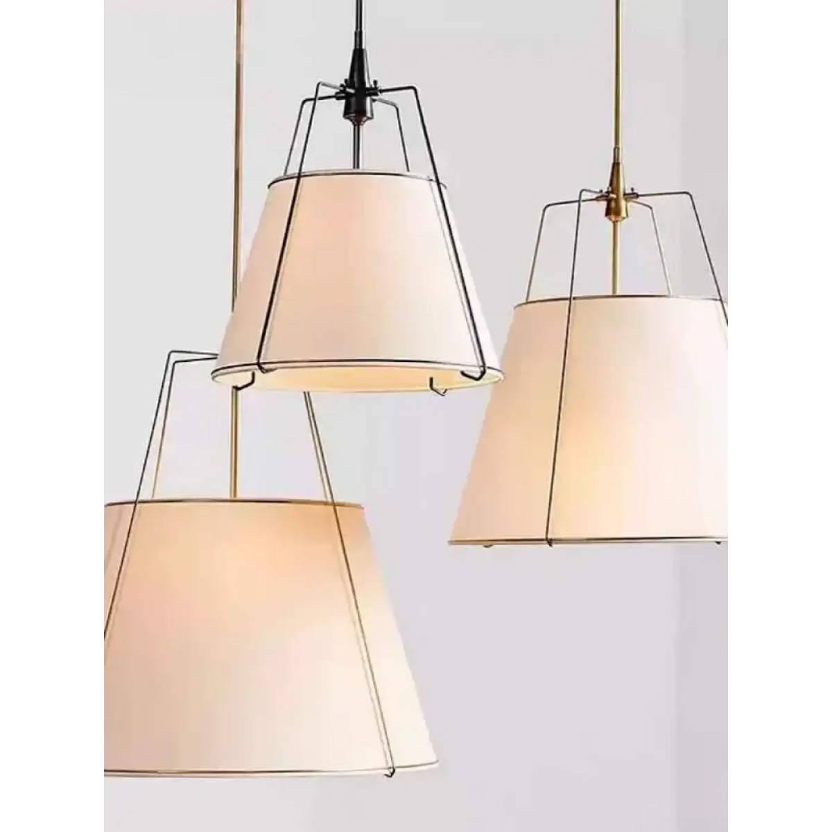 Lampa wisząca elegancka tkanina złota | Piante
