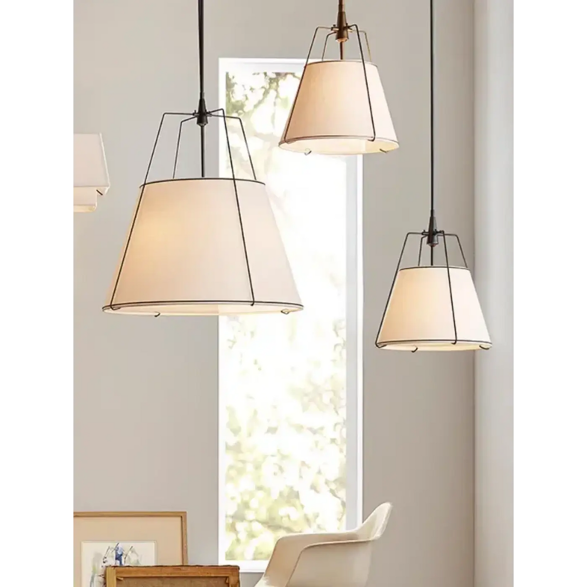 Lampa wisząca elegancka tkanina złota | Piante