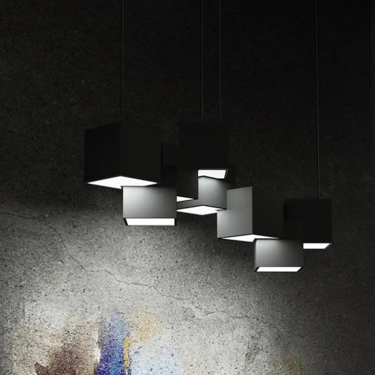 Lampa wisząca geometryczna szara | Rovessa