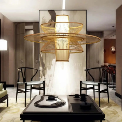 Lampa wisząca geometryczna zen bambusowa | Savicia