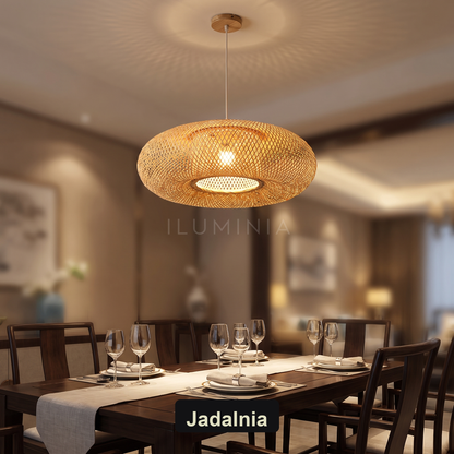 Lampa wisząca bambusowa | Leonza – jadalnia