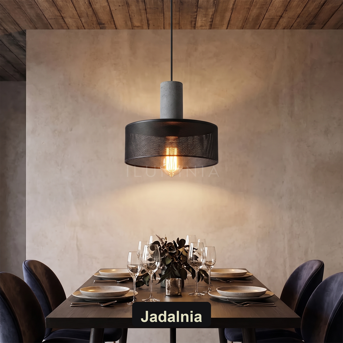 Lampa wisząca industrialna loft | Ambrella – jadalnia