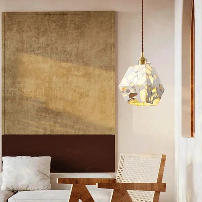 Lampa wisząca kamienna rattan LED | Piavia