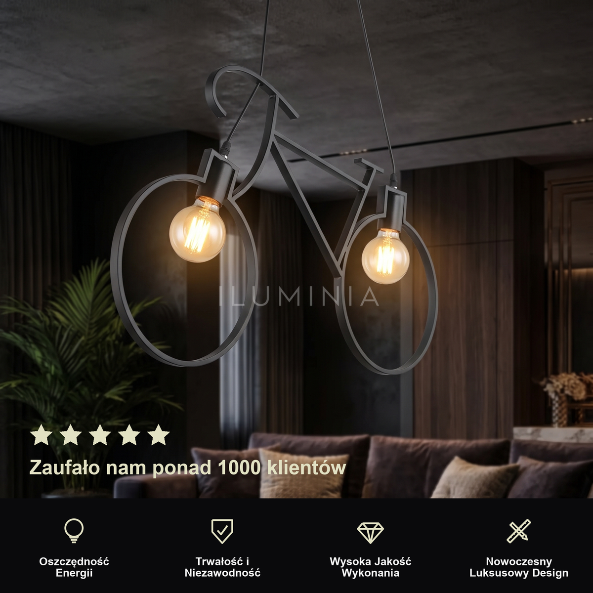 Lampa wisząca kloszem do dołu | Vintanta