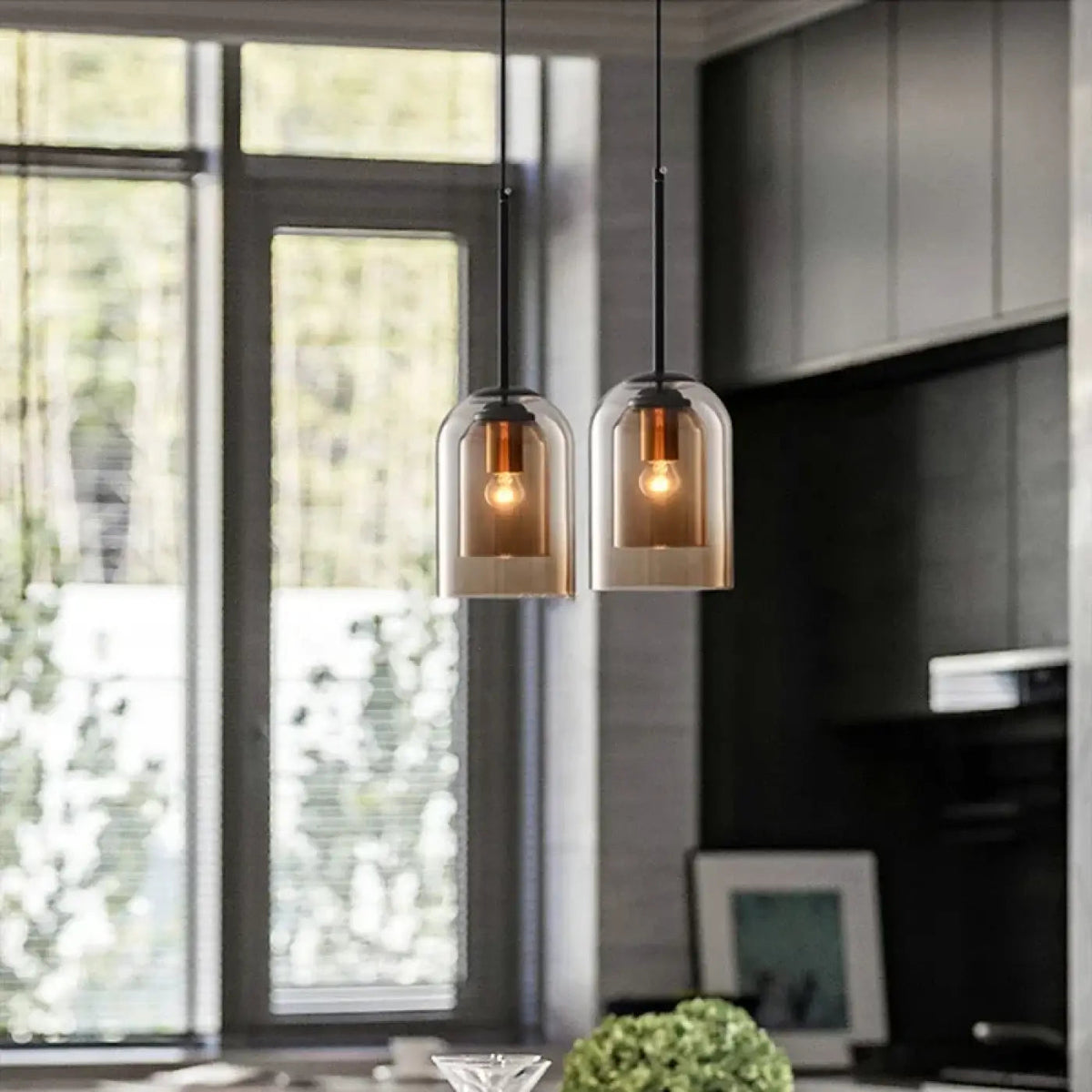 Lampa wisząca kolorowe szkło | Rivella