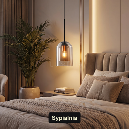 Lampa wisząca kolorowe szkło | Rivella – sypialnia
