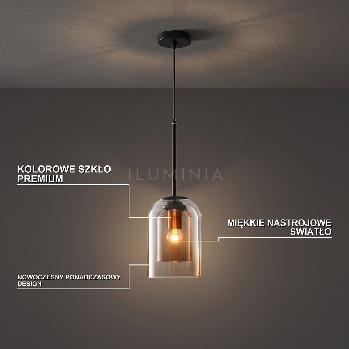 Lampa wisząca kolorowe szkło | Rivella – cechy i funkcje