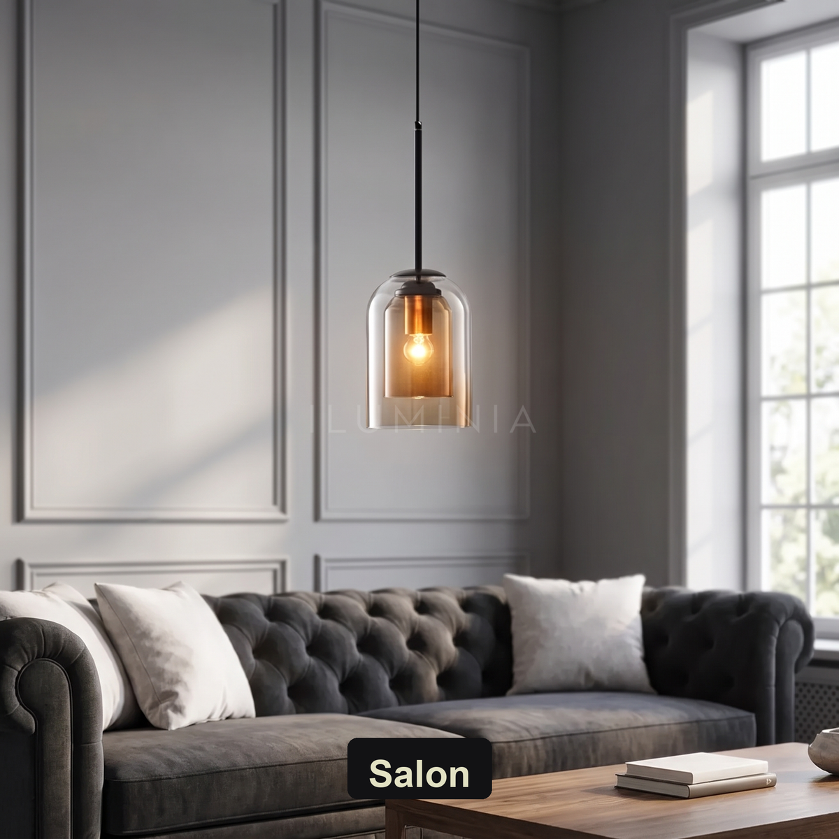 Lampa wisząca kolorowe szkło | Rivella – salon