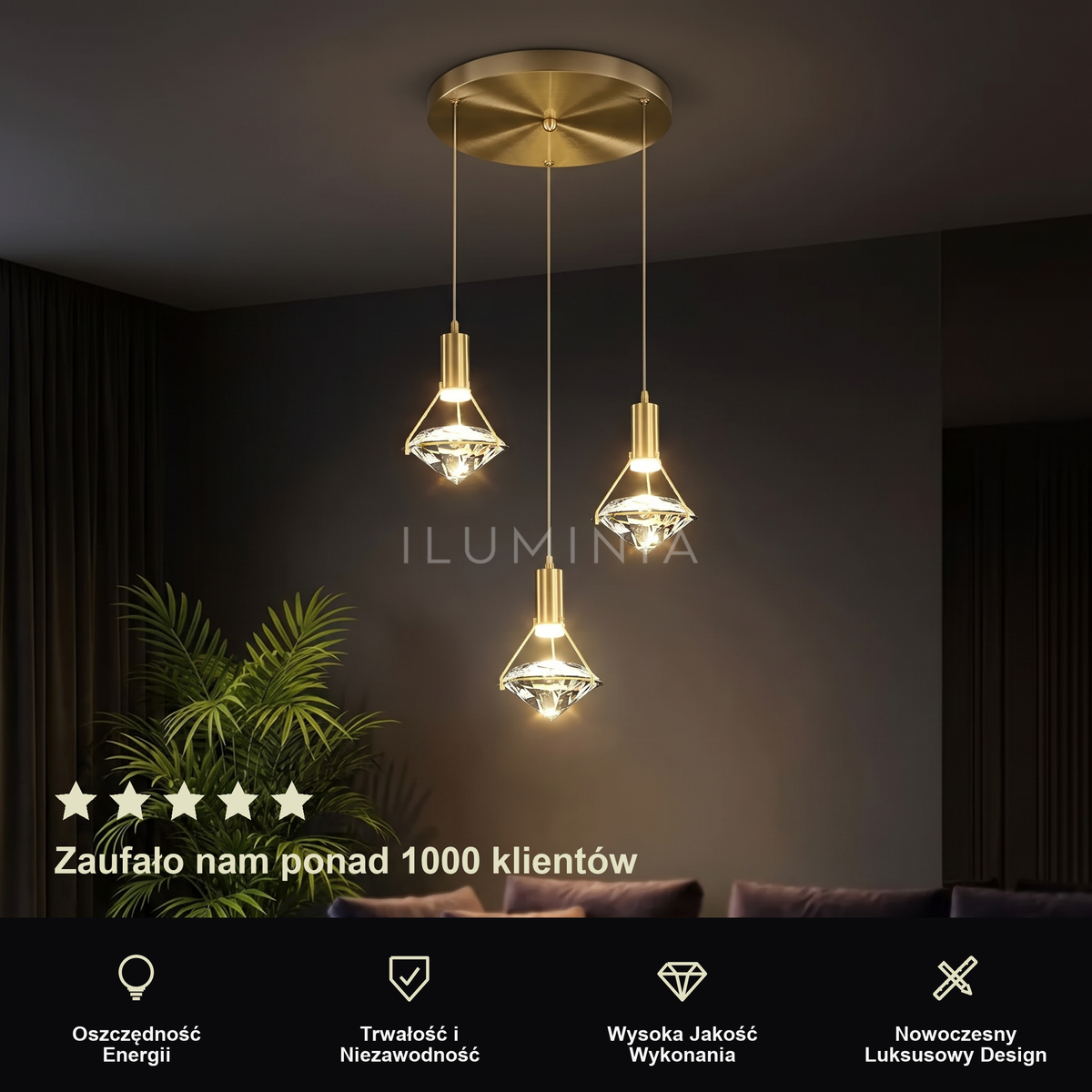 Lampa wisząca kryształ | Pralina