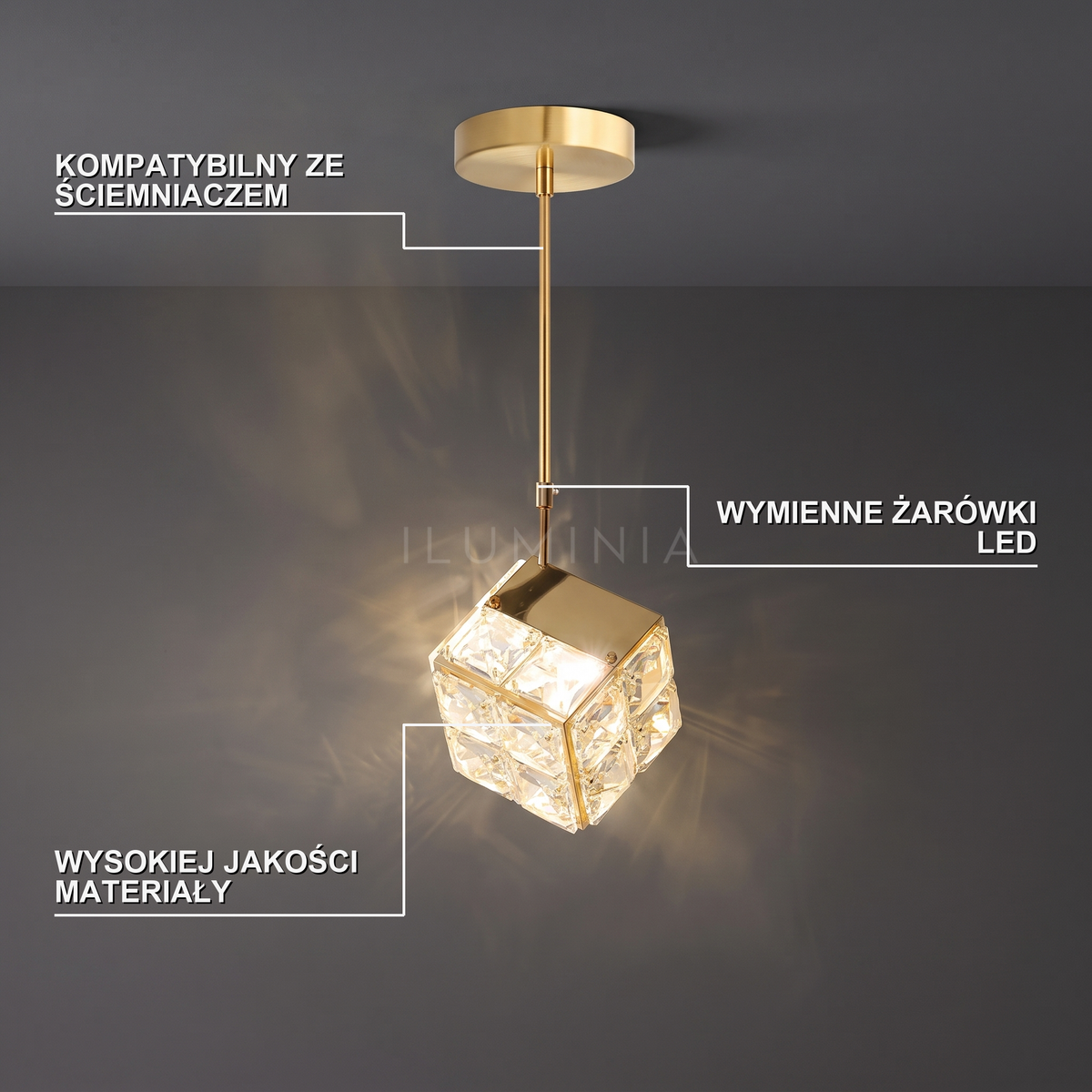 Lampa wisząca kryształki | Rovella