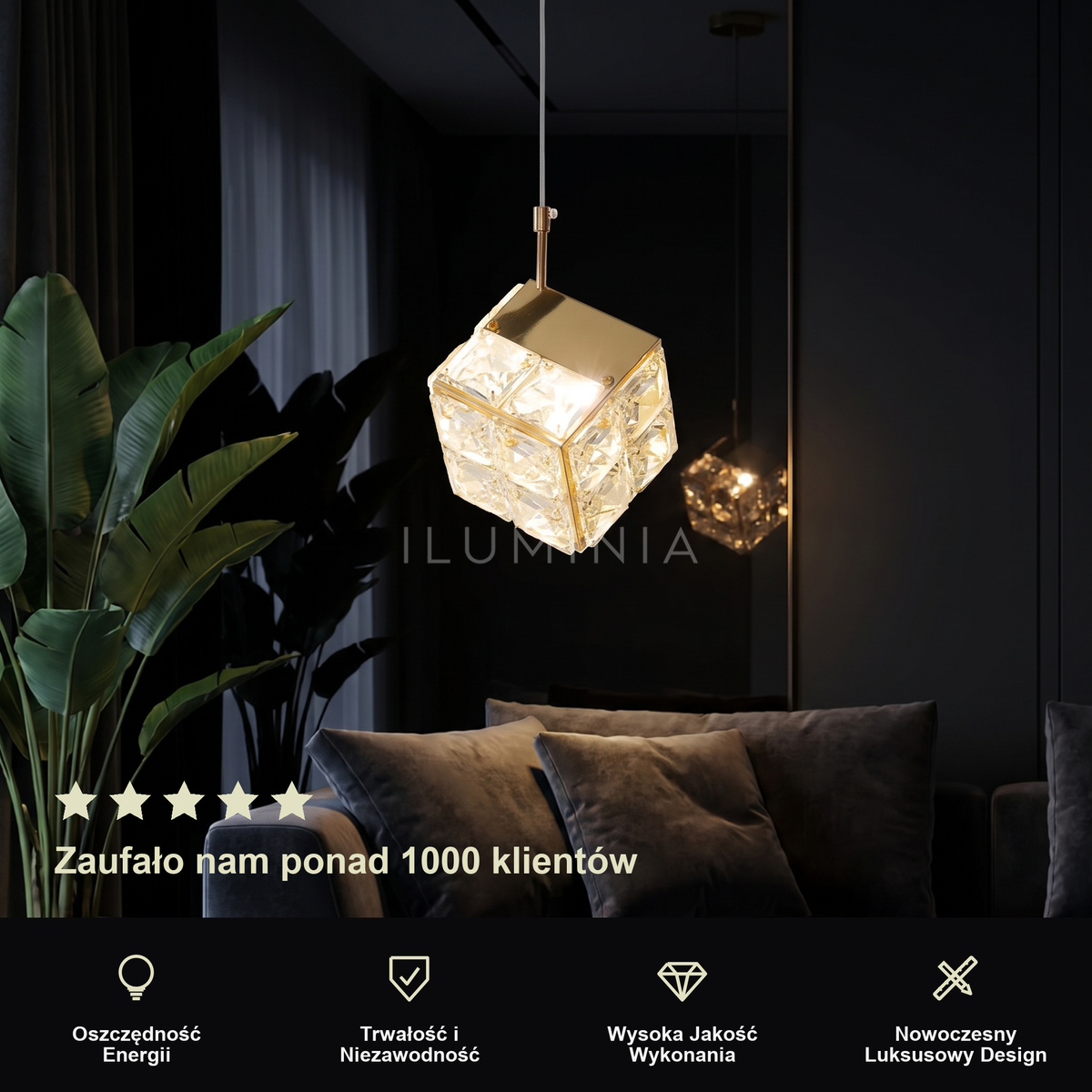 Lampa wisząca kryształki | Rovella
