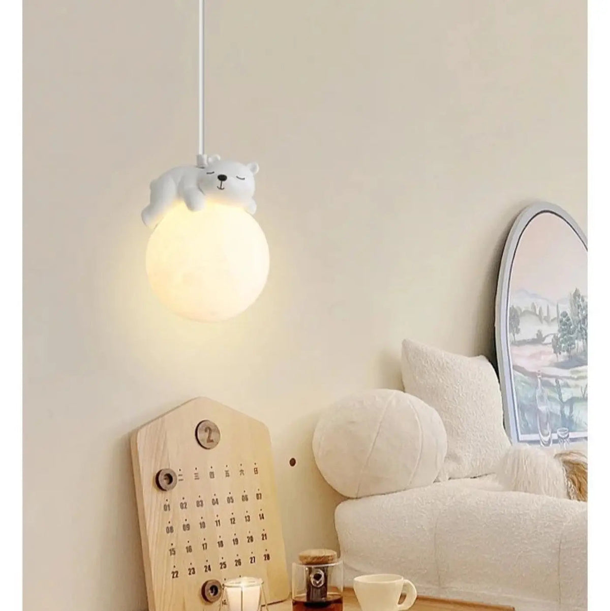 Lampa wisząca kula biała dziecięca | Umbella