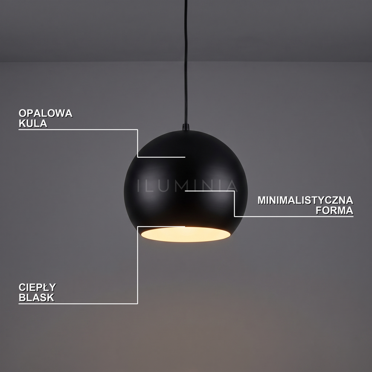 Lampa wisząca kula czarna | Vallesca – cechy i funkcje