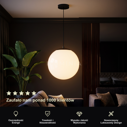 Lampa wisząca kula czarna | Vallesca – prezentacja