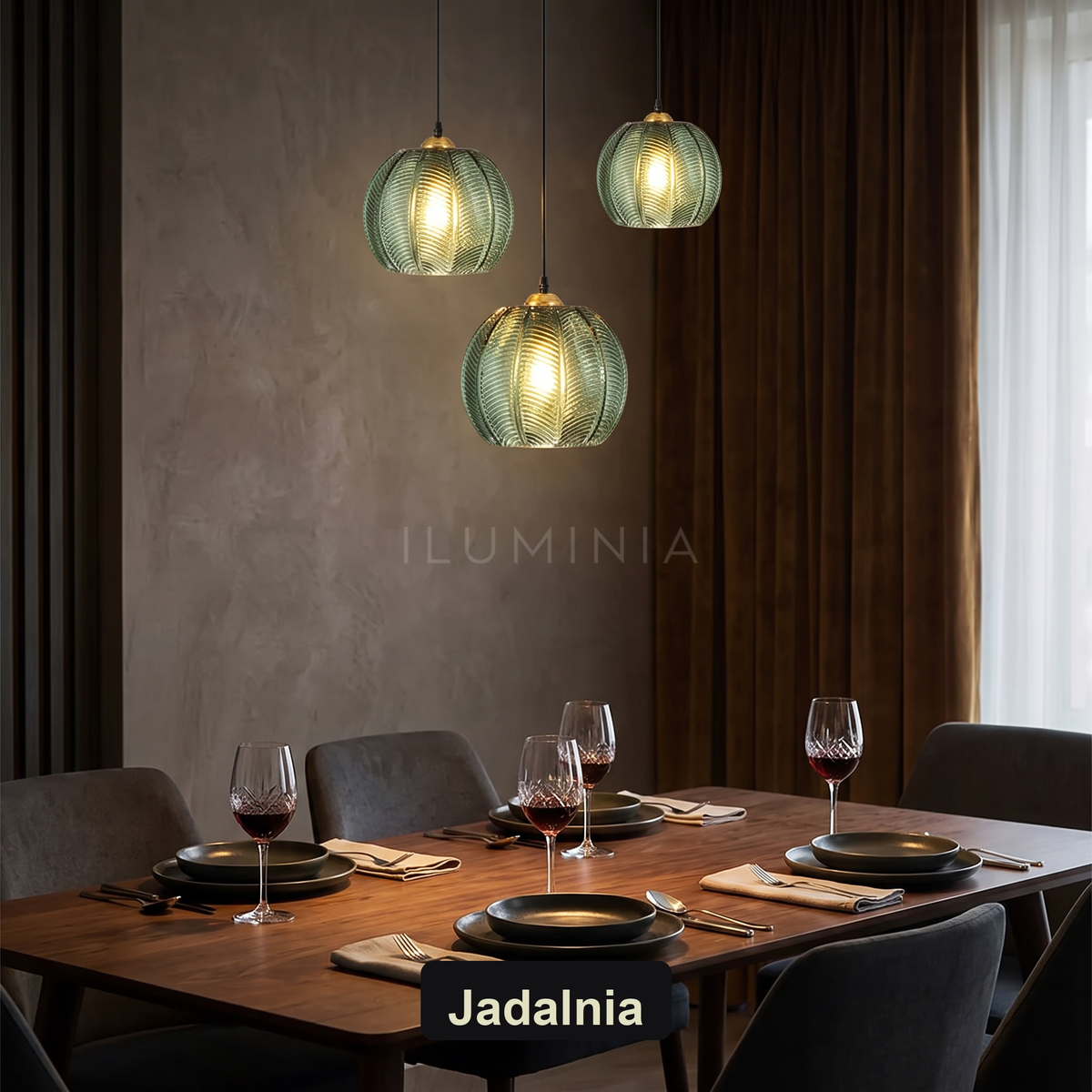 Lampa wisząca kula zielona | Orora