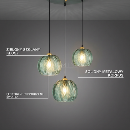 Lampa wisząca kula zielona | Orora