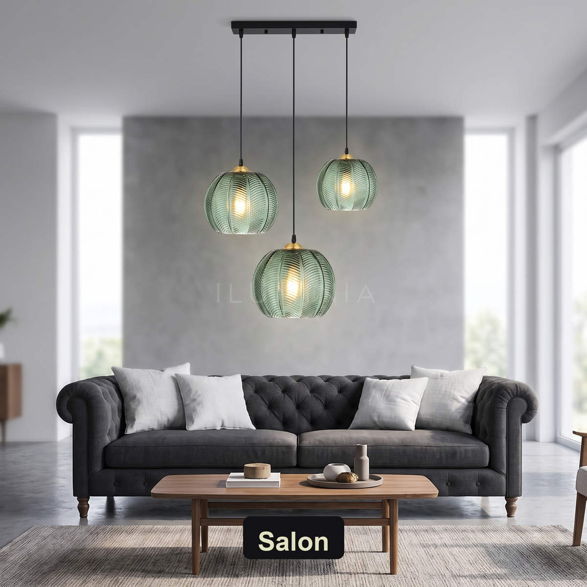 Lampa wisząca kula zielona | Orora