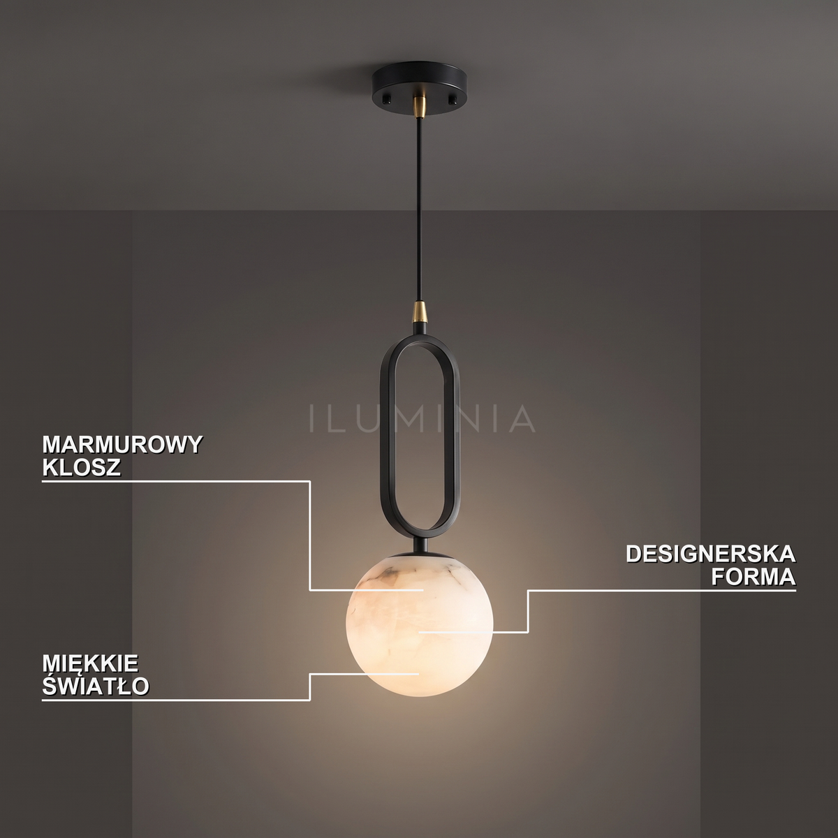 Lampa wisząca marmur | Mottella