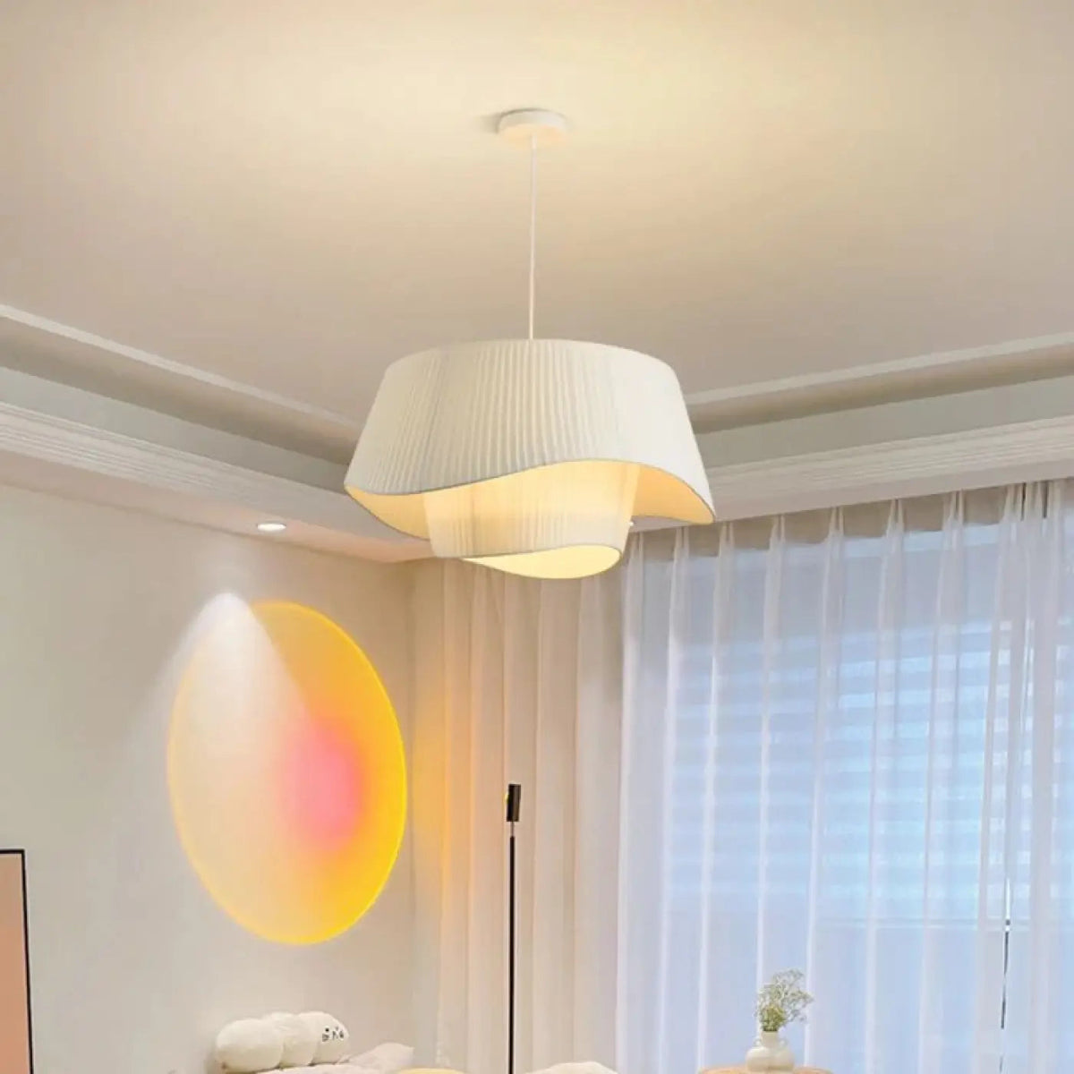 Lampa wisząca metalowa biała | Fenola