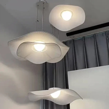 Lampa wisząca metalowa biała LED | Almana