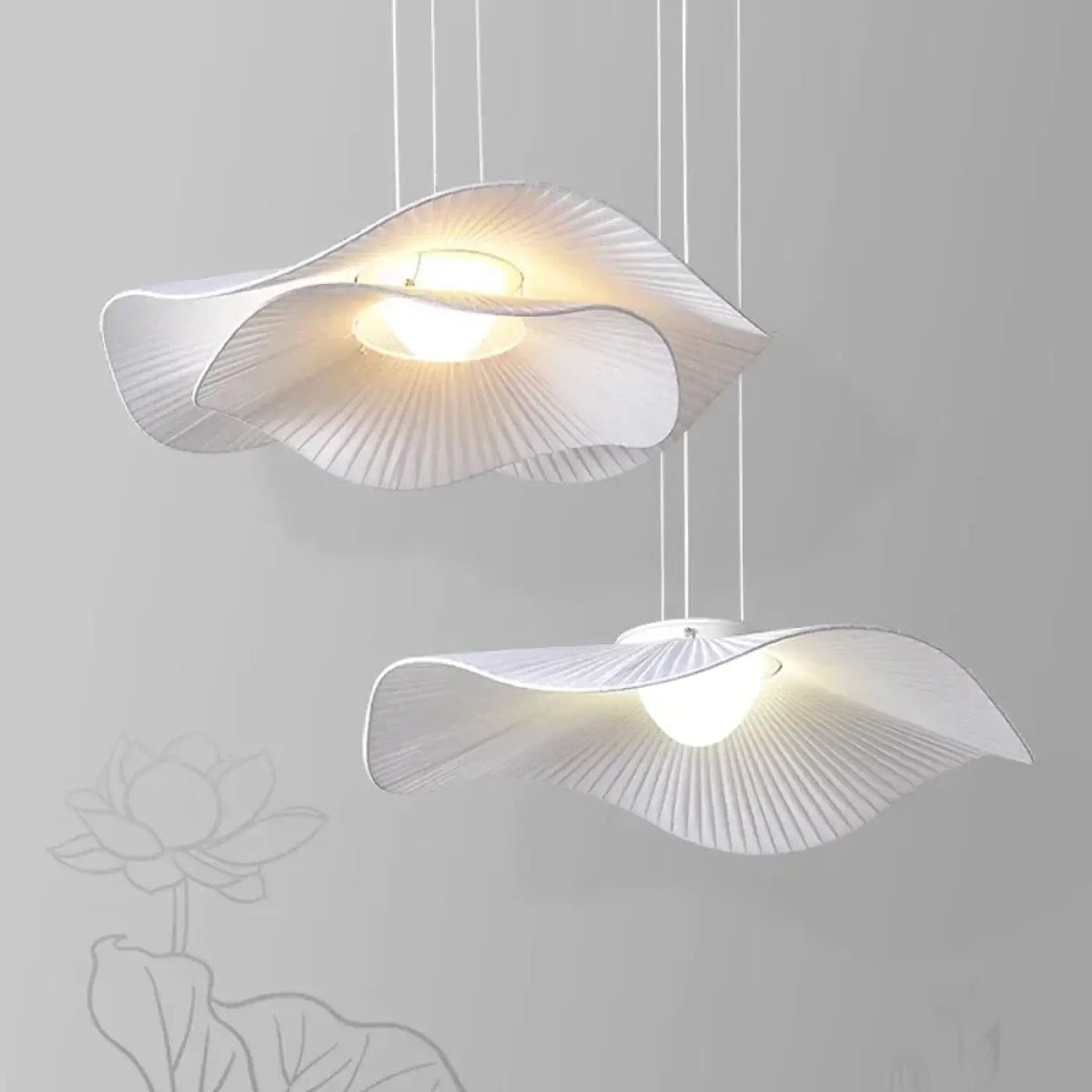 Lampa wisząca metalowa biała LED | Almana