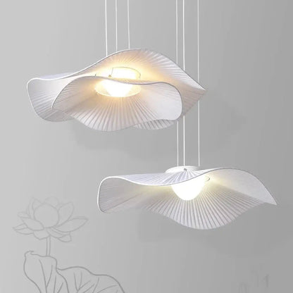Lampa wisząca metalowa biała LED | Almana
