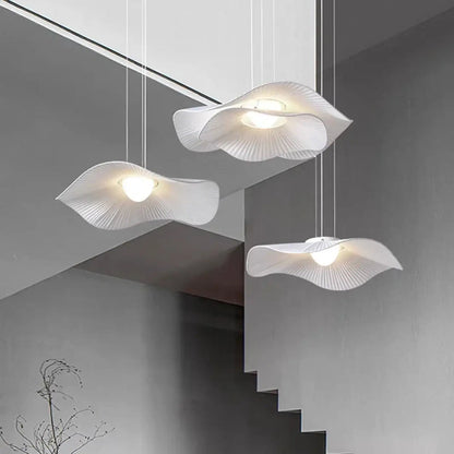 Lampa wisząca metalowa biała LED | Almana